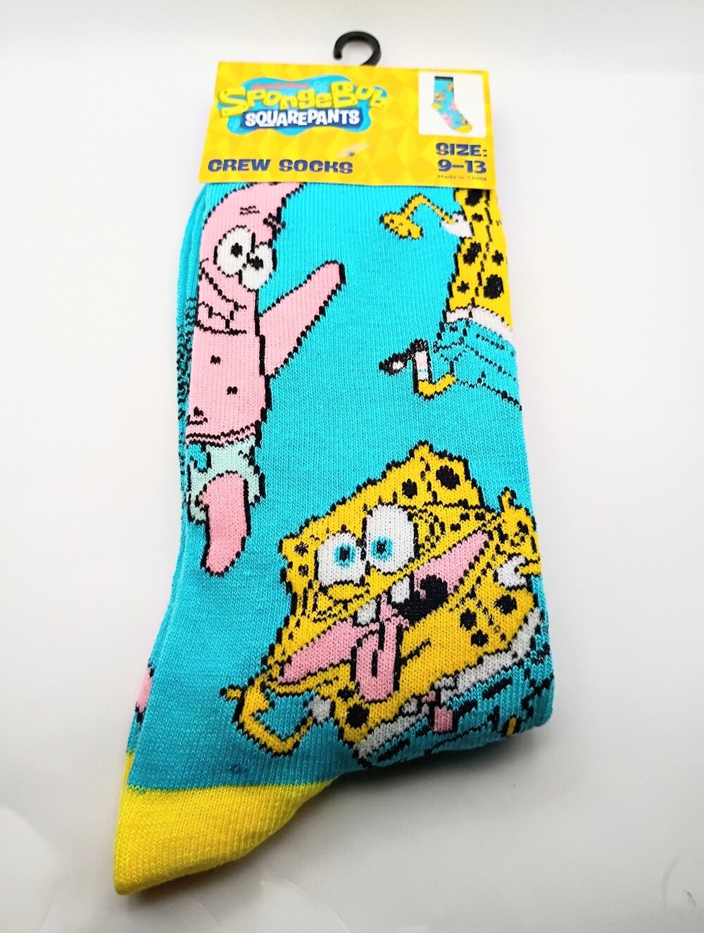 SpongeBob SquarePants Crew Socks Turquoise Yellow